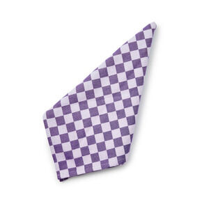 NEW Mackenzie Childs Plum Check Cotton Dinner Napkins 18.5 x18.5 Set of 4